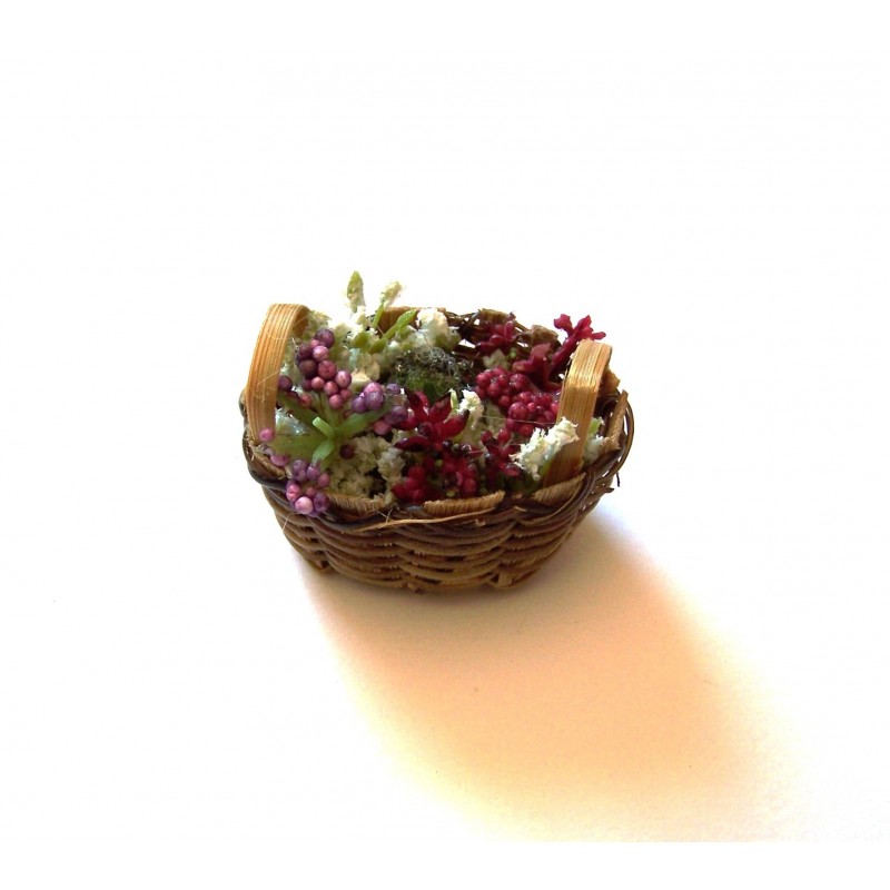 Cesta in vimini con fiori 026