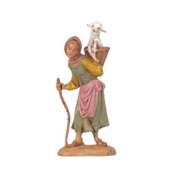 Pastorella con gerla e pecorella 