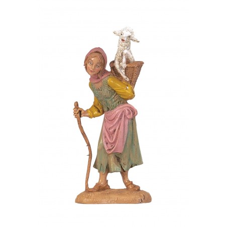 Pastorella con gerla e pecorella 