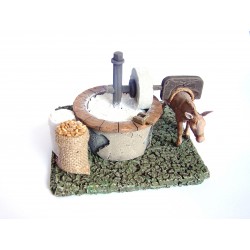 Macina grano con asino 074