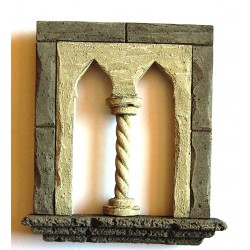 Finestra stile antico a due arcate 067