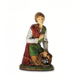 Contadino inginocchiato con dono