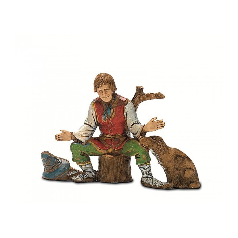 Pastore seduto con cane