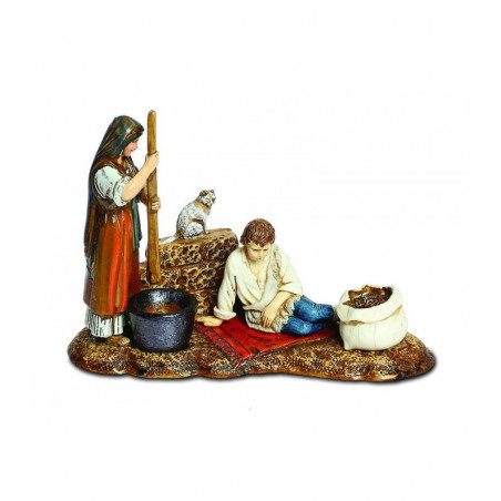 Donna con bambino su tappeto