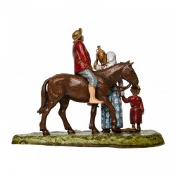 Uomo a cavallo con famiglia