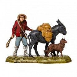 Uomo con asino e cane