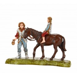 Uomo con bimbo a cavallo