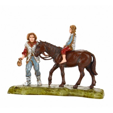 Uomo con bimbo a cavallo