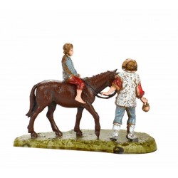 Uomo con bimbo a cavallo