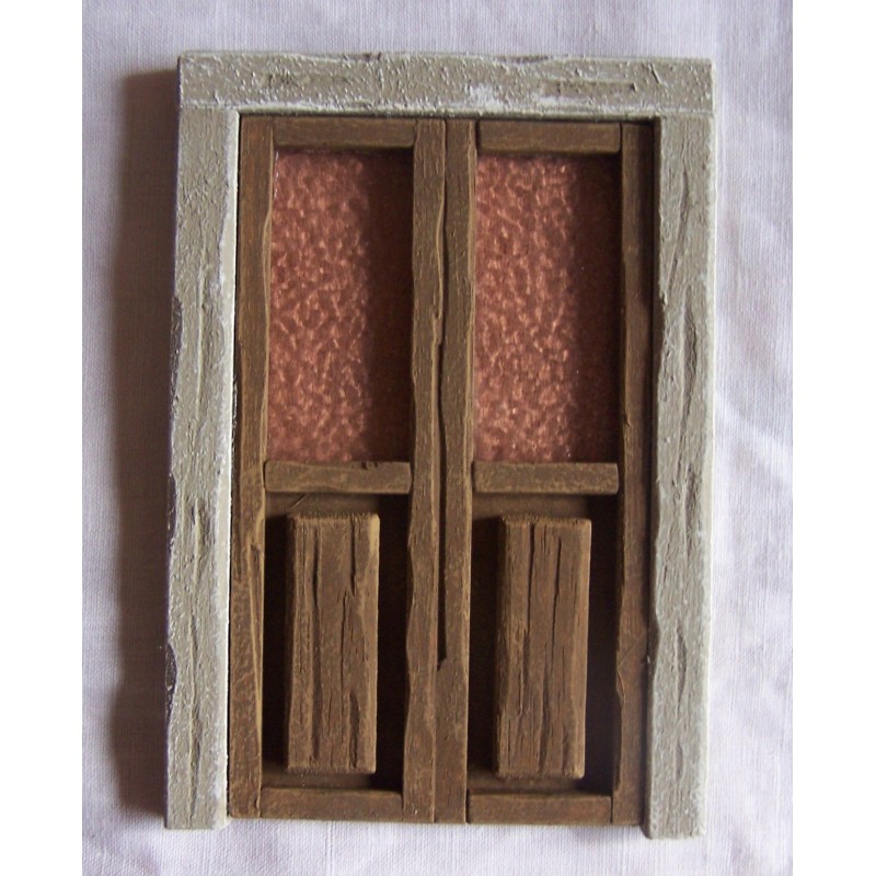 Finestra a balcone con vetro soffuso e cornice 063