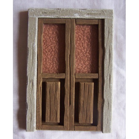 Finestra a balcone con vetro soffuso e cornice 063