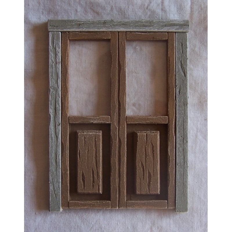 Finestra a balcone con vetro opaco e cornice 064