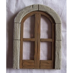  Finestra a balcone arrotondato con cornice 082