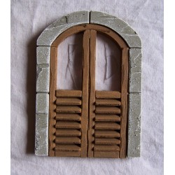  Finestra a balcone arrotondato vetro rotto con cornice 101