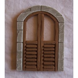 Finestra a balcone arrotondato vetro opaco con cornice 102