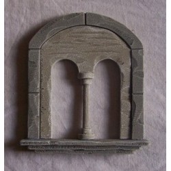 Finestra stile antico a due arcate 038