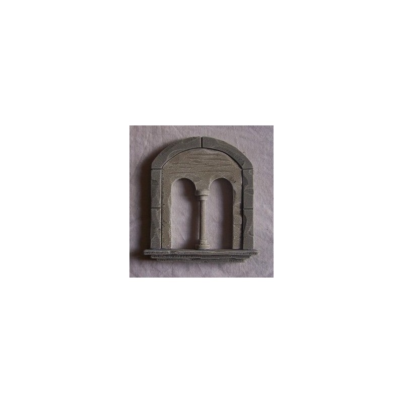 Finestra stile antico a due arcate 038