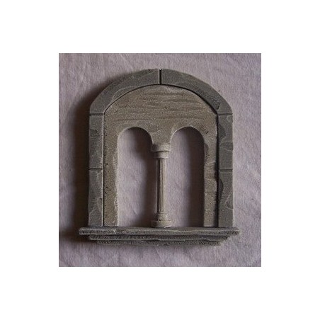 Finestra stile antico a due arcate 038