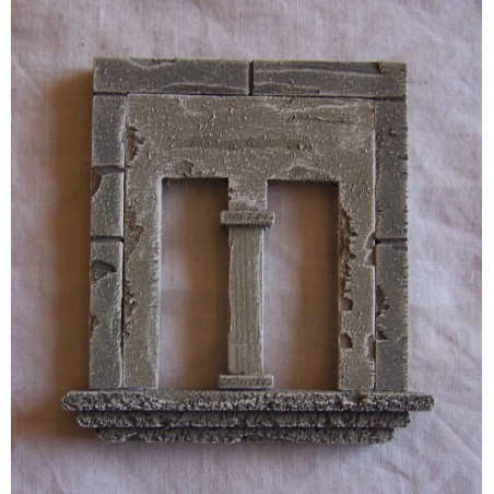 Finestra stile antico a due arcate 042